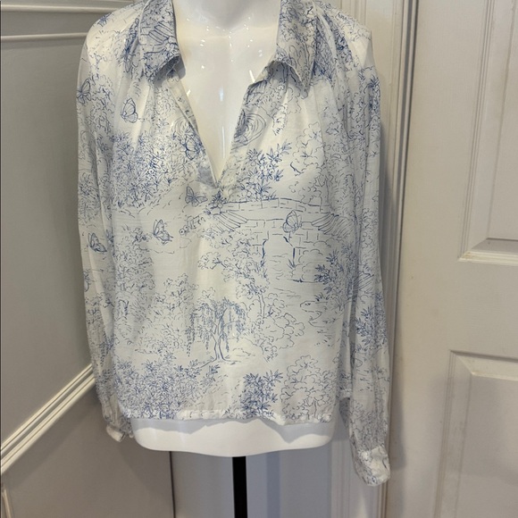 Cinq a Sept Tops - Cinq à Sept Blue and White Blouse New With Tags